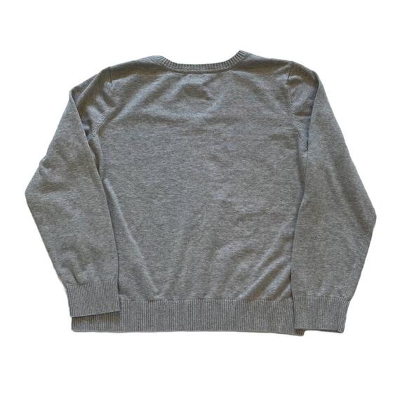 IZOD Cotton Argyle Long Sleeve V-Neck Sweater, Pastel Blue, Gray, Y2K, Preppy XL - Picture 3 of 8